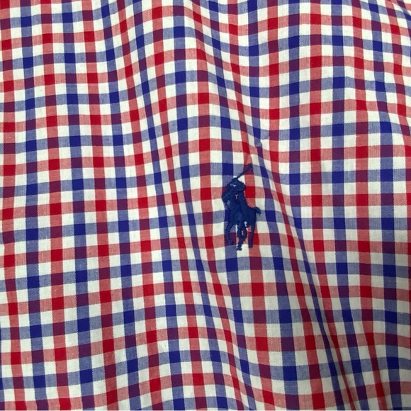 Polo Ralph Lauren Classic Fit Button Down Men's Red and Blue Checkered Shirt. L. - Picture 4 of 7